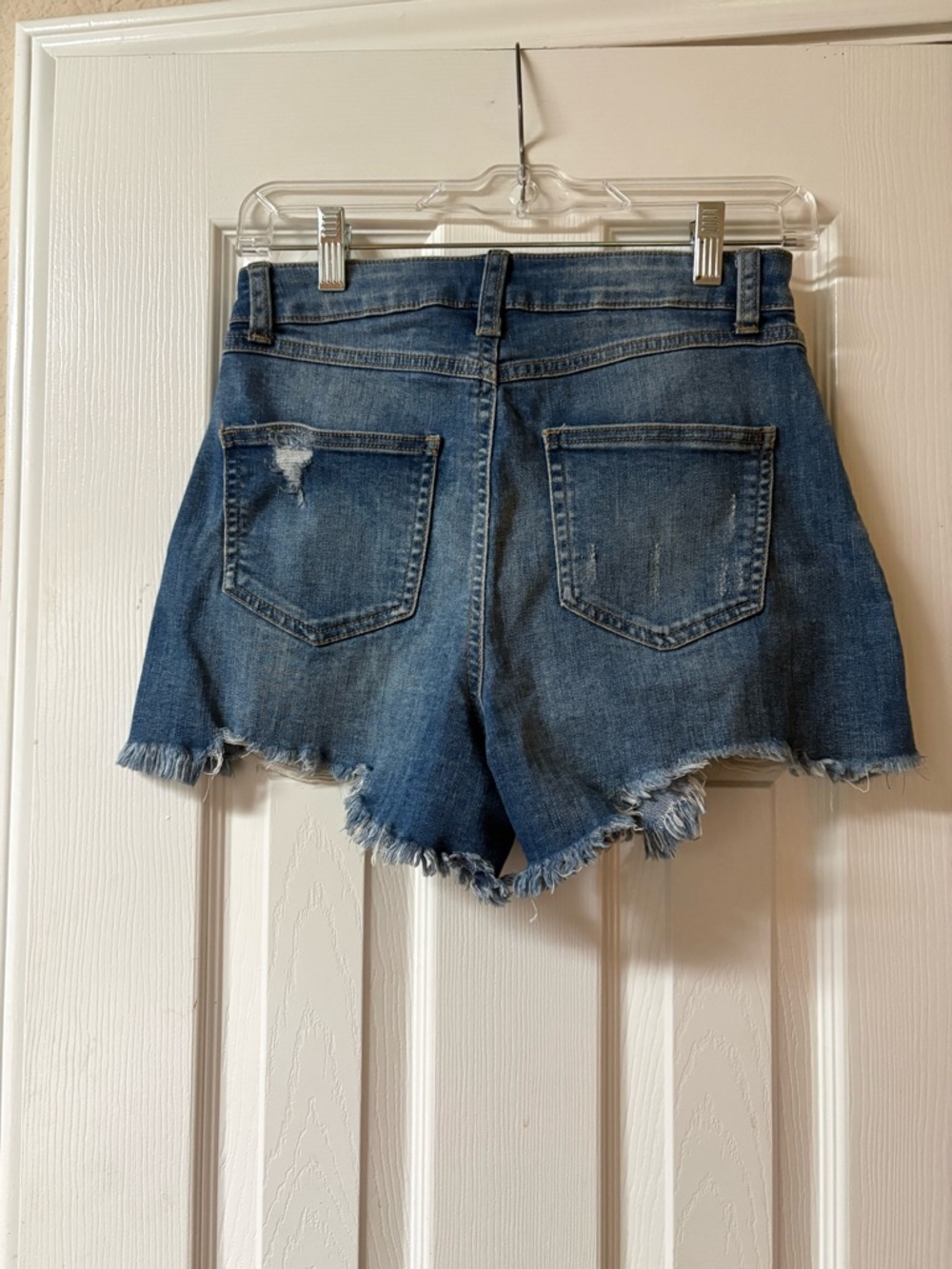 Rewash Super High Rise Vintage Reunion Blue Distressed Denim Jean Shorts Size 26 - Picture 6 of 11